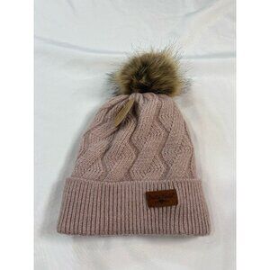 Britt's Knits Women's Mainstay Stylish Warm Knitted Plush-Lined Pom Pom Blush